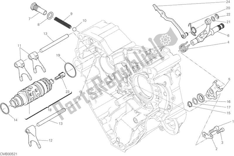All parts for the Gear Change Mechanism of the Ducati Diavel Xdiavel S 1260 2019